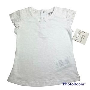 NWT Mayoral white eyelet shirt sleeve tee size 18M